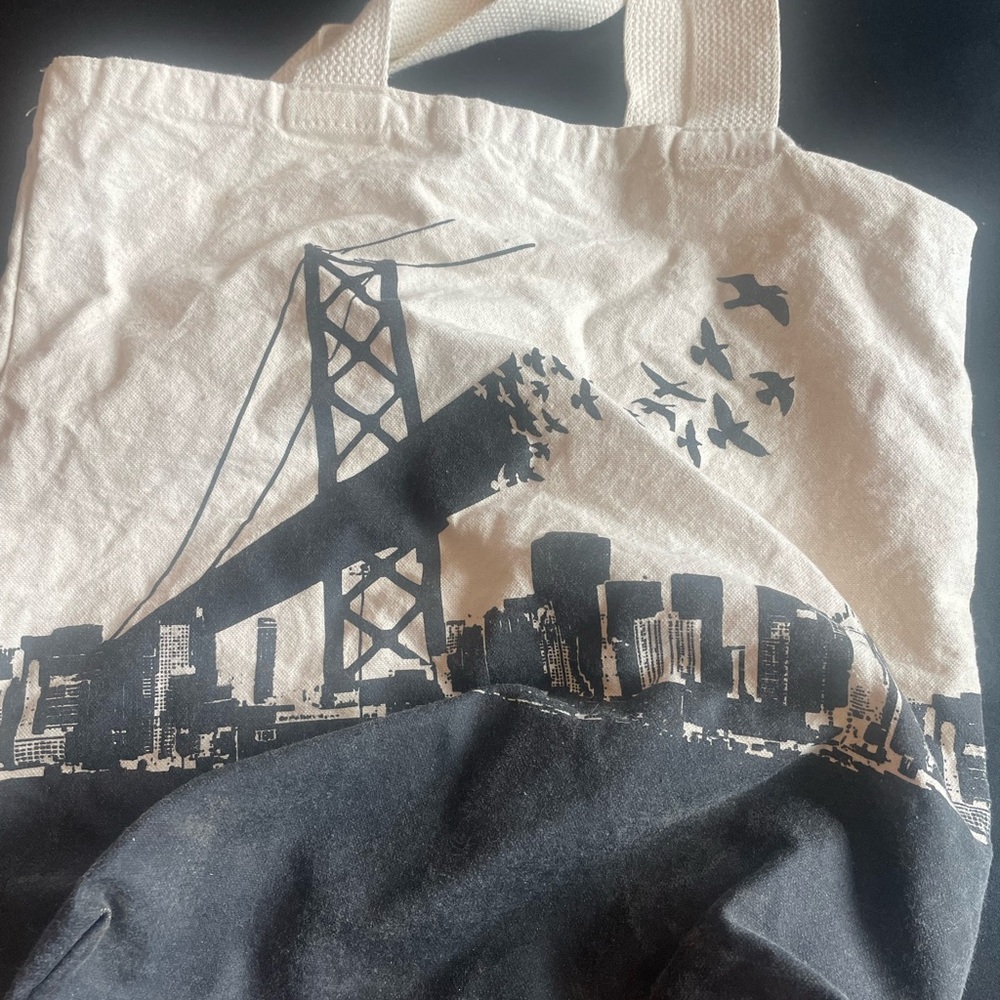 Stylish Black and Cream Tote Bag